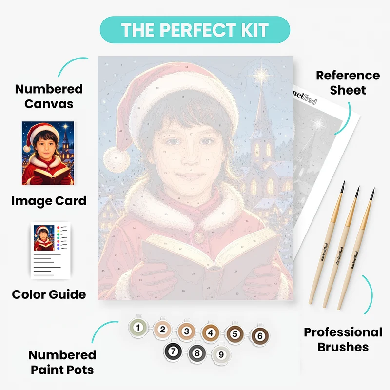 Christmas Carol Singer - Custom Paint by Numbers Kit