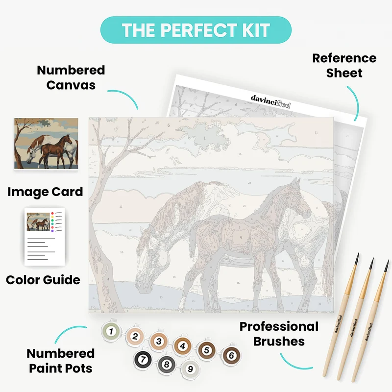 Wild Horses at Dawn - Paint by Numbers Kit