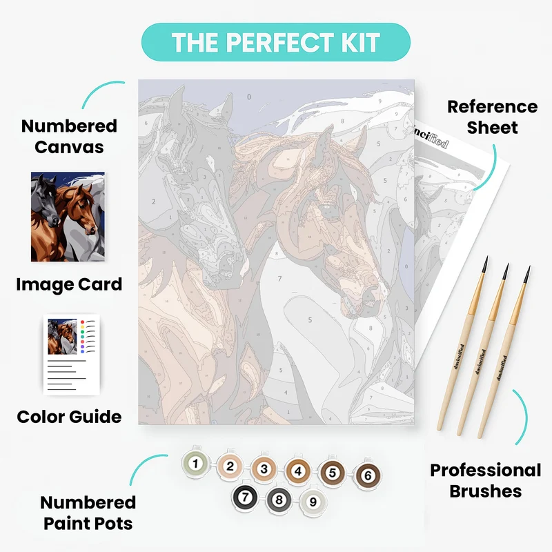 Wild Horses Trio - Paint by Numbers Kit