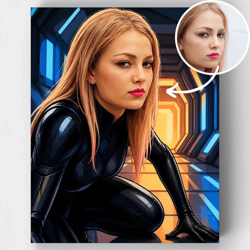 Sci-Fi Heroine - Custom Paint by Numbers Kit