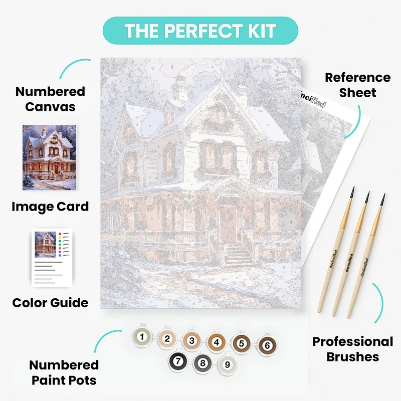 Victorian Christmas House - Paint by Numbers Kit
