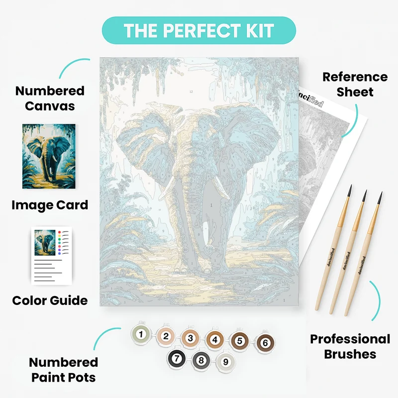 Majestic Elephant - Paint by Numbers Kit