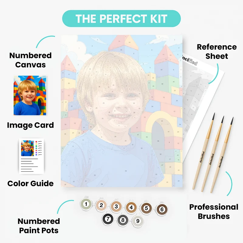 Magical Bricks Castle - Custom Paint by Numbers Kit