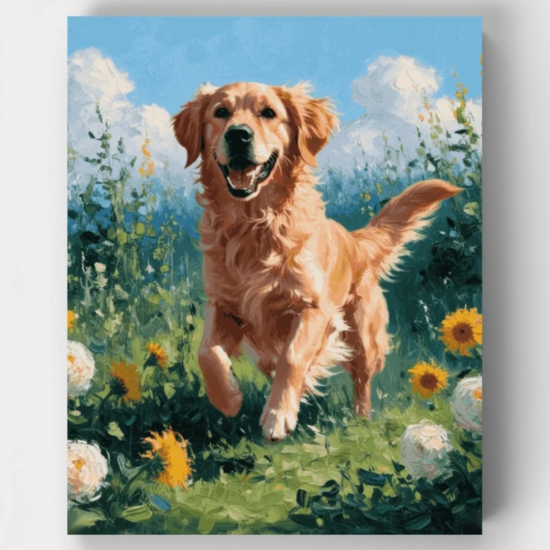 Playful Golden Retriever - Paint by Numbers Kit