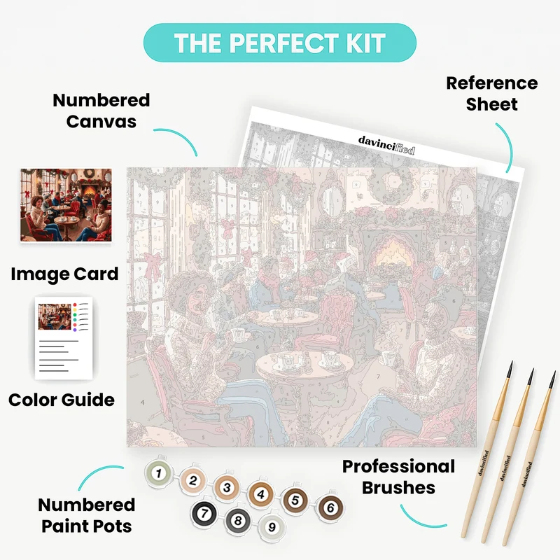 Cozy Christmas Cafe - Paint by Numbers Kit