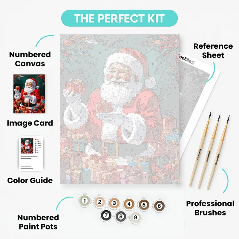 Santa's Joyful Gift-Giving - Paint by Numbers Kit