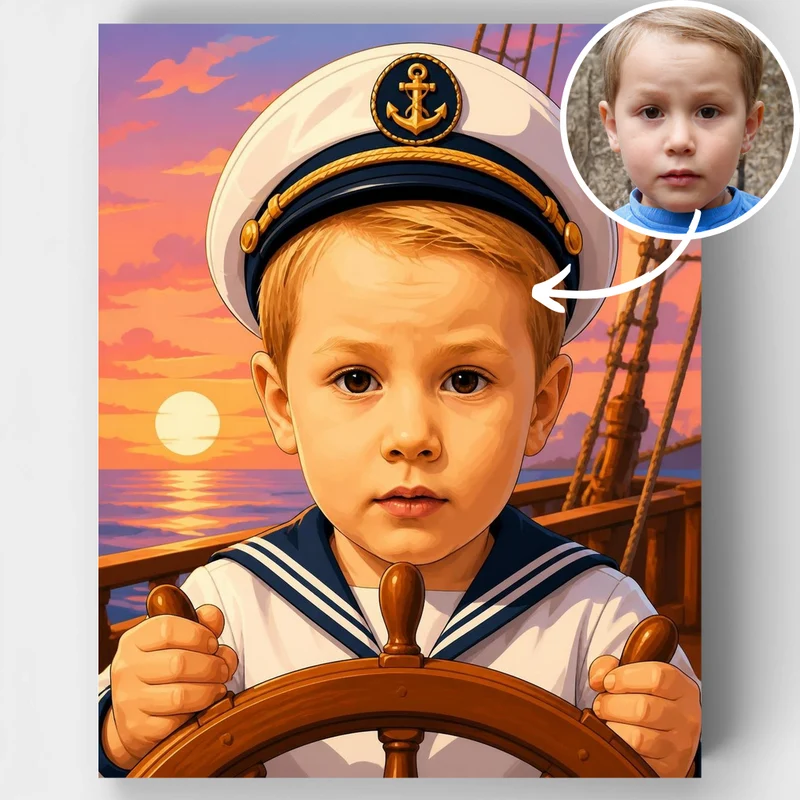 Captain at Sunset - Custom Paint by Numbers Kit