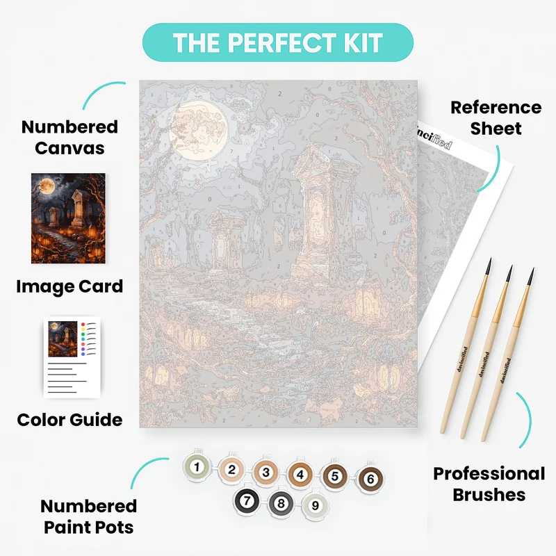 Haunted Graveyard - Paint by Numbers Kit