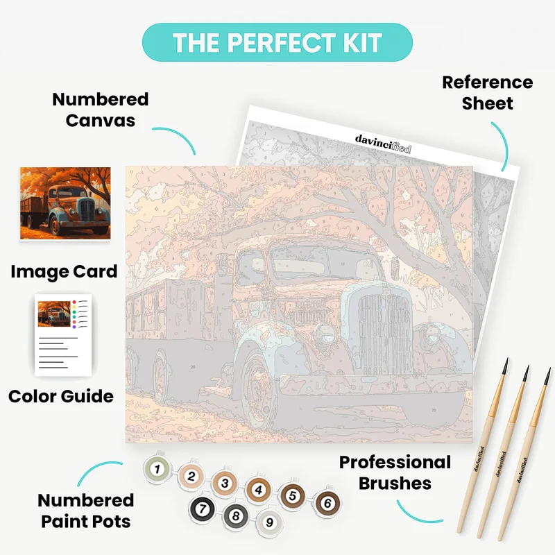 Rustic Autumn Truck - Paint by Numbers Kit