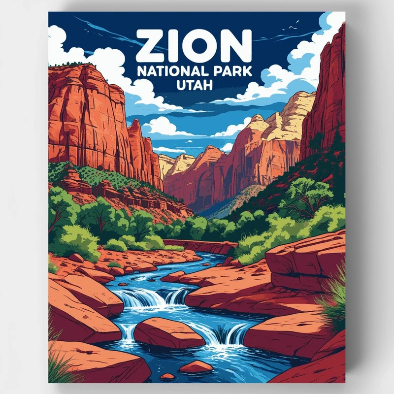 Desert River Cascades - Paint by Numbers Kit