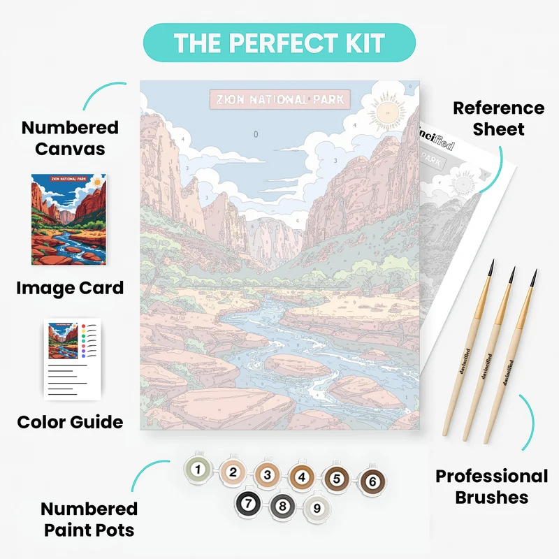 Majestic Zion Canyon - Paint by Numbers Kit