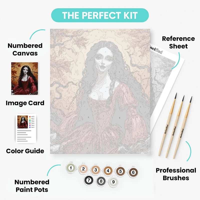 Gothic Autumn Enchantress - Paint by Numbers Kit