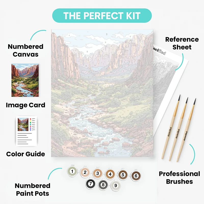 Zion Canyon Stream - Paint by Numbers Kit