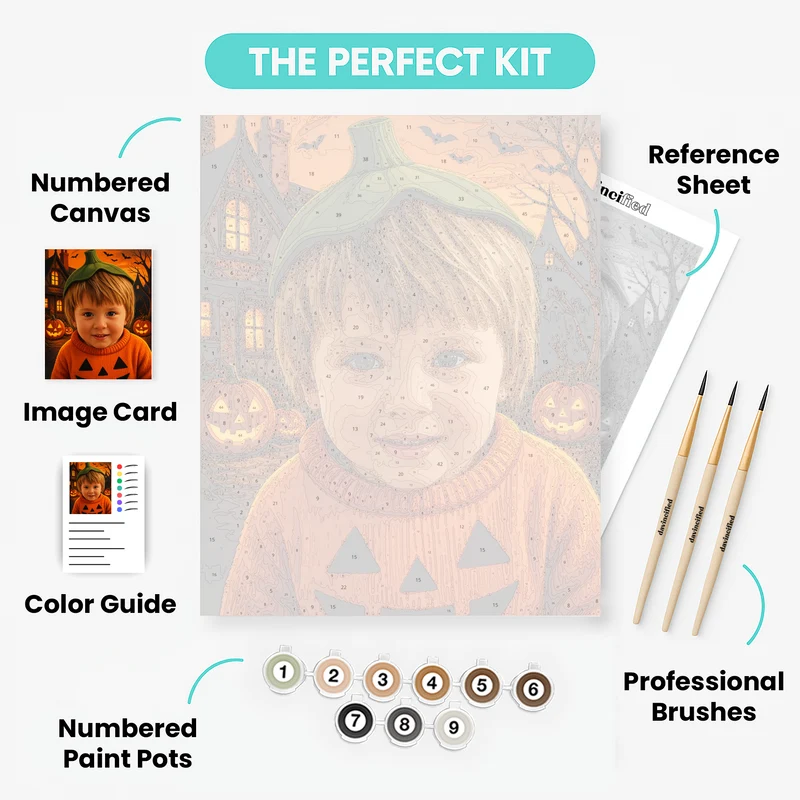 Halloween Pumpkin Kid - Custom Paint by Numbers Kit