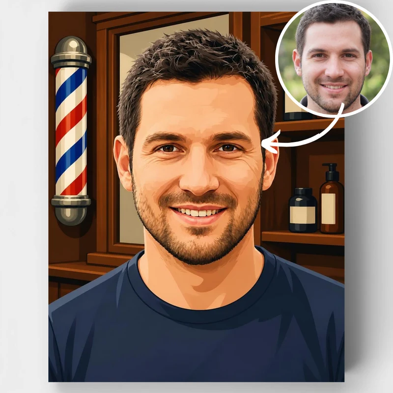 Classic Barber Shop - Custom Paint by Numbers Kit