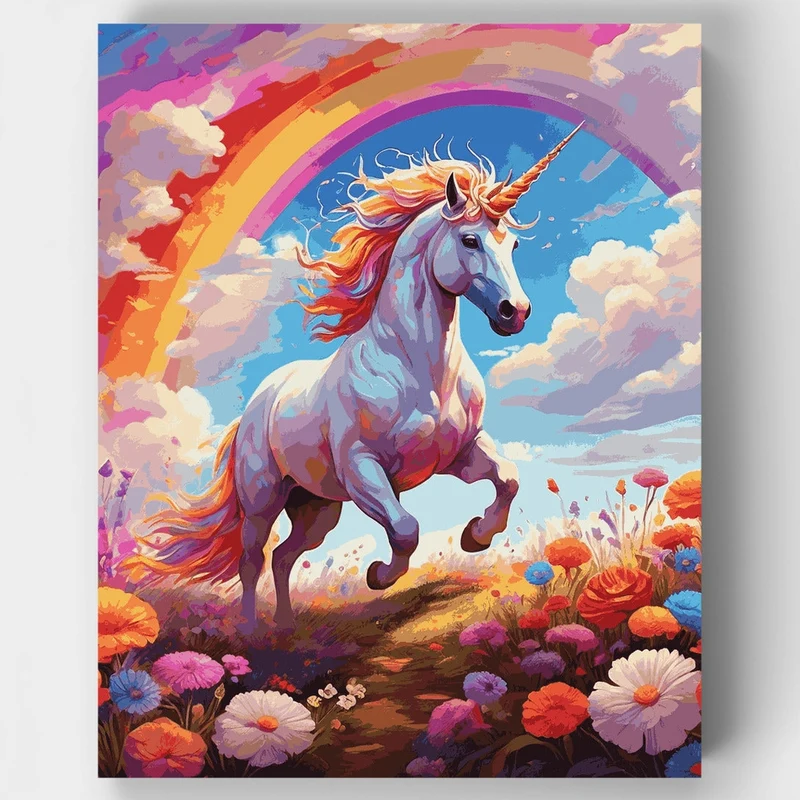 Rainbow Unicorn Dreams - Paint by Numbers Kit