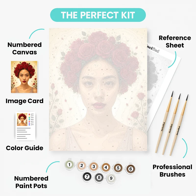 Scarlet Whispers - Custom Paint by Numbers Kit