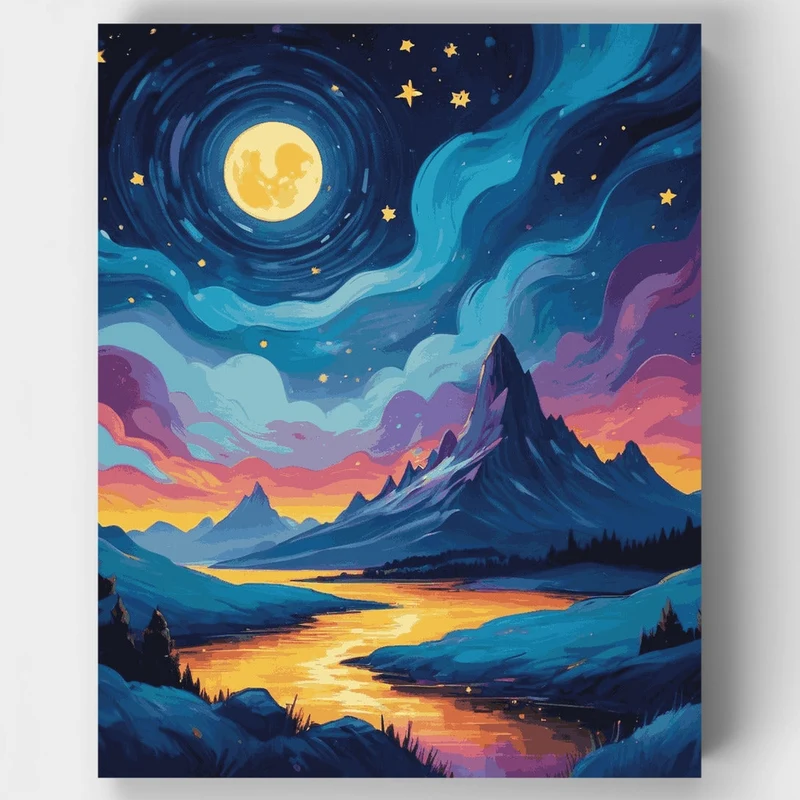 Midnight Mountains - Paint by Numbers Kit