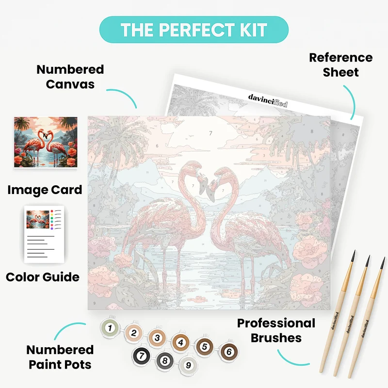 Flamingo Sunset Paradise - Paint by Numbers Kit