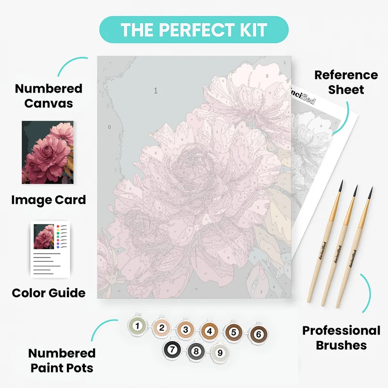Elegant Peonies - Paint by Numbers Kit